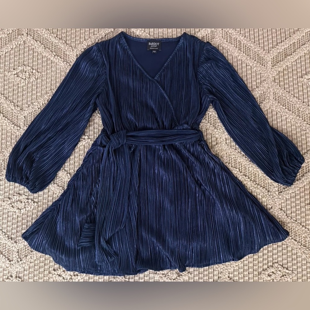 Bardot Juniors - Bellisa Pleated Dress Blue - GIRLS Size 6 - Bergdorf’s